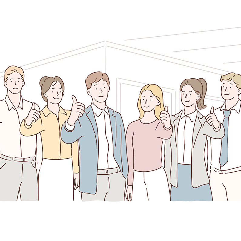 Illustration of group of people working together